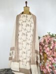 Off white colour munga silk unstitched suit