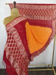 Red to yellow (pilia) Bandhani dupatta