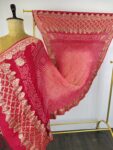 Pink to peach bandhani dupatta