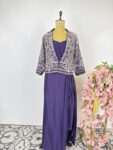 Royal purple drape skirt with jacket