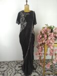 Black drape saree