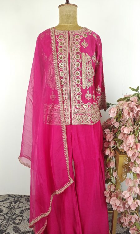 Hot pink indo western