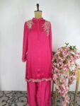 Pink colour satin suit