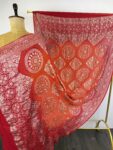 Red to orange (pila) bandhani dupatta