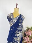 Blue colour Parsi gara saree