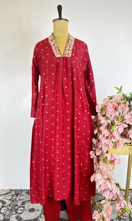 Maroon colour Aline suit