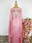 Powder pink unstitched suit