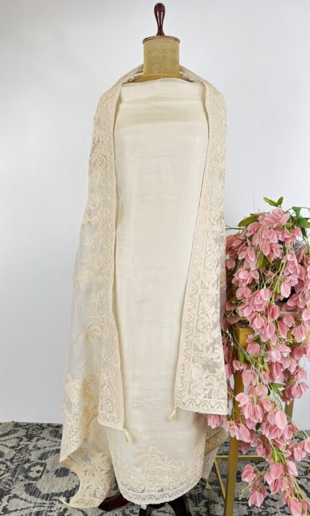 Beige colour unstitched suit