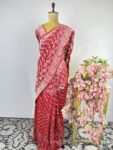 Red Georgette Bandhani saree
