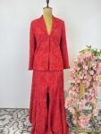 Crimson red jacket with pants