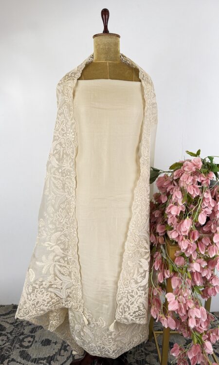 Beige colour unstitched suit