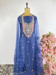 Blue colour unstitched suit