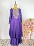 Violet colour top with sharara pants
