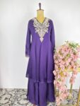 Violet colour top with sharara pants