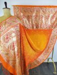 Orange to yellow (pilia) bandhani dupatta