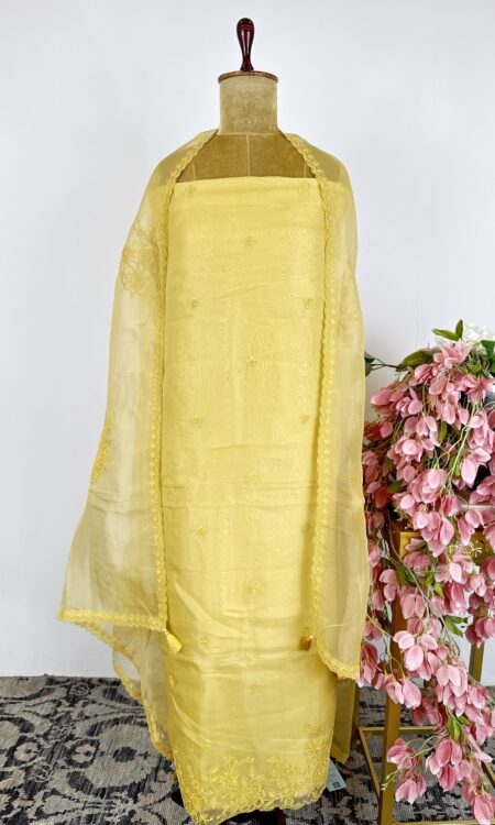 Lemon yellow unstitched suit