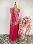 Rani pink colour saree