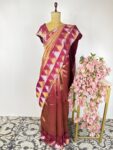 Maroon colour Kanchi tissue saree