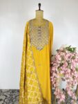 Yellow colour  semi stitched suit
