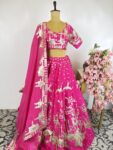 Hot pink colour lehenga