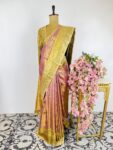 Onion pink colour Kanchi saree