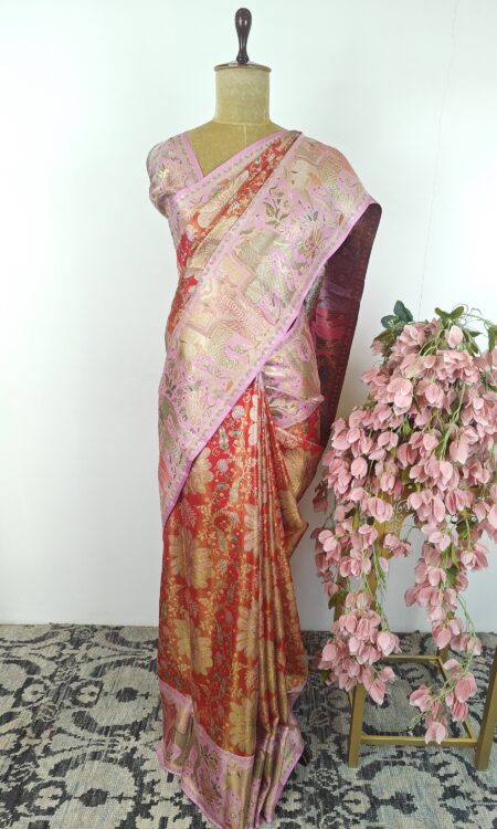Red colour Kanchi saree