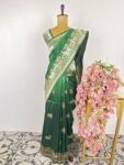 Green colour Banarasi silk saree