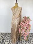 Lavender colour Kora Banarasi saree