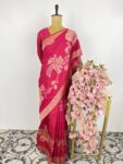 Red colour Banarasi silk saree