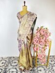 Gold and purple Kanchi tissue saree