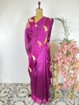 Burgundy colour raw mango saree