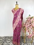 Magenta colour bandhani saree