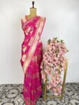 Pink colour Banarasi silk saree