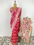 Pink colour Banarasi silk saree