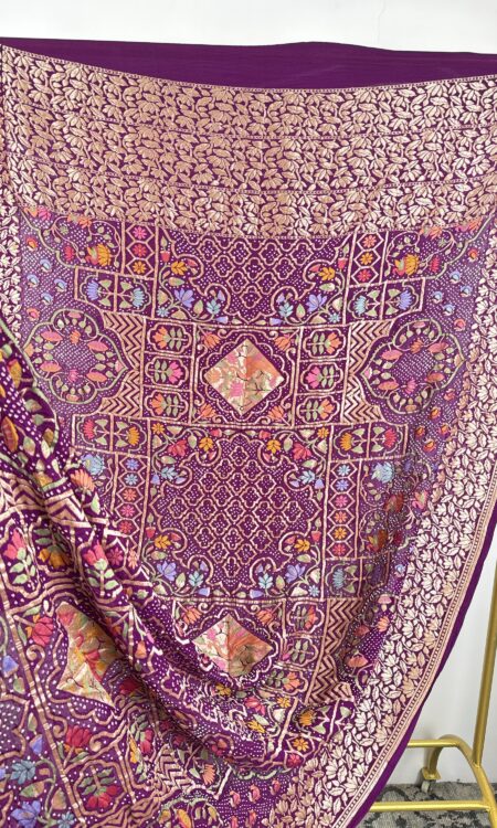 Purple colour bandhani dupatta