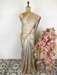 Silver colour Banarasi tissue saree