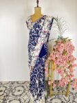 Ink blue colour Parsigara saree