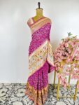 Magenta colour bandhani saree