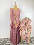 Lavender colour Krishna ji bandhani saree