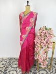 Pink colour Banarasi silk saree
