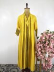 Yellow colour striped 2D kurta