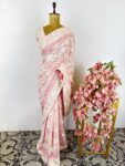 Powder pink colour Parsi gara saree