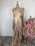 Lavender colour tissue Banarasi saree