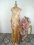Gold and peach colour Kanchi saree