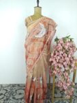 Golden orange Tissue saree
