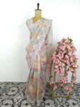 Multi colour organza saree