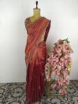 Burnt orange tissue saree