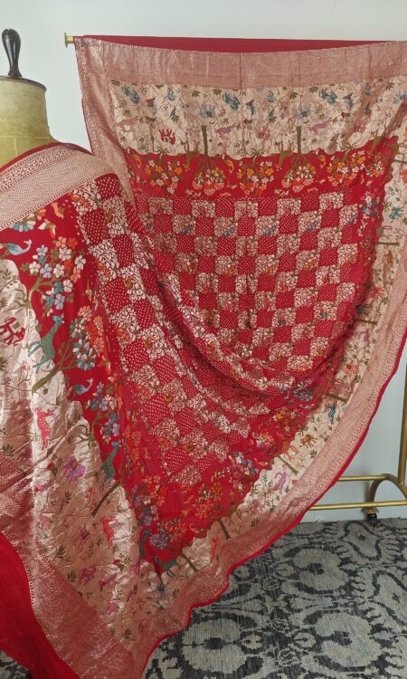 Red colour bandhani dupatta