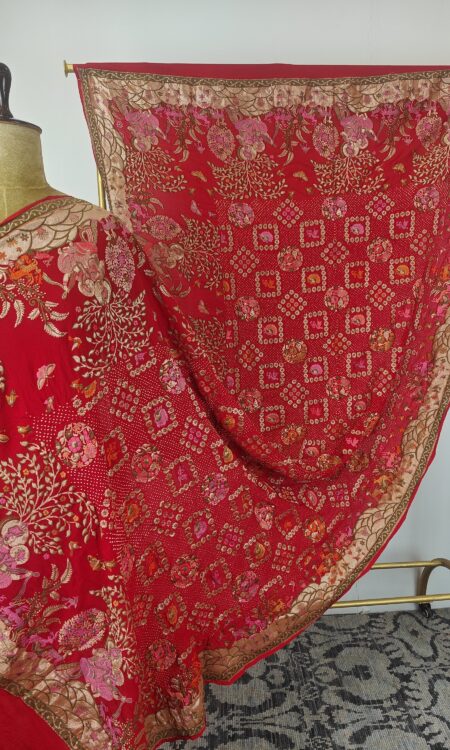 Red colour bandhani dupatta