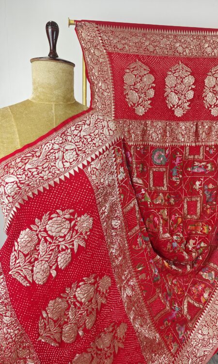 Red colour bandhani dupatta